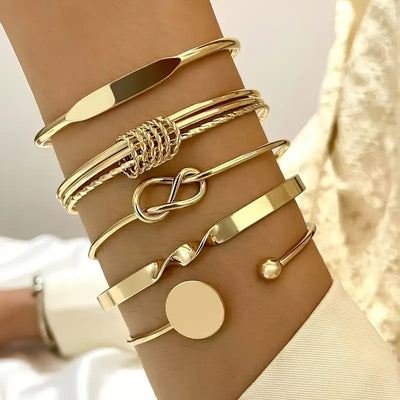 Conjunto de pulseras Elegancia Anudada | Oro