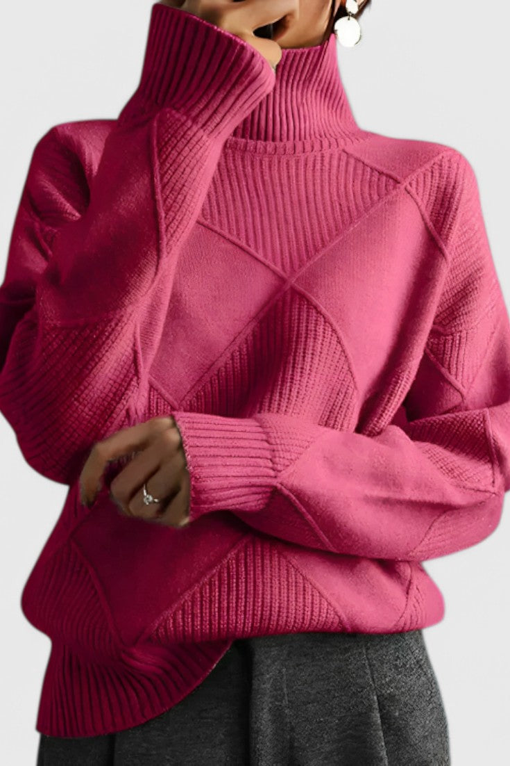 Jasmine Jersey de Cuello Alto de Cachemira