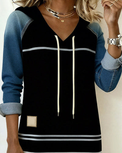 Camila | Vestido con Capucha a Rayas y Mezcla de Colores