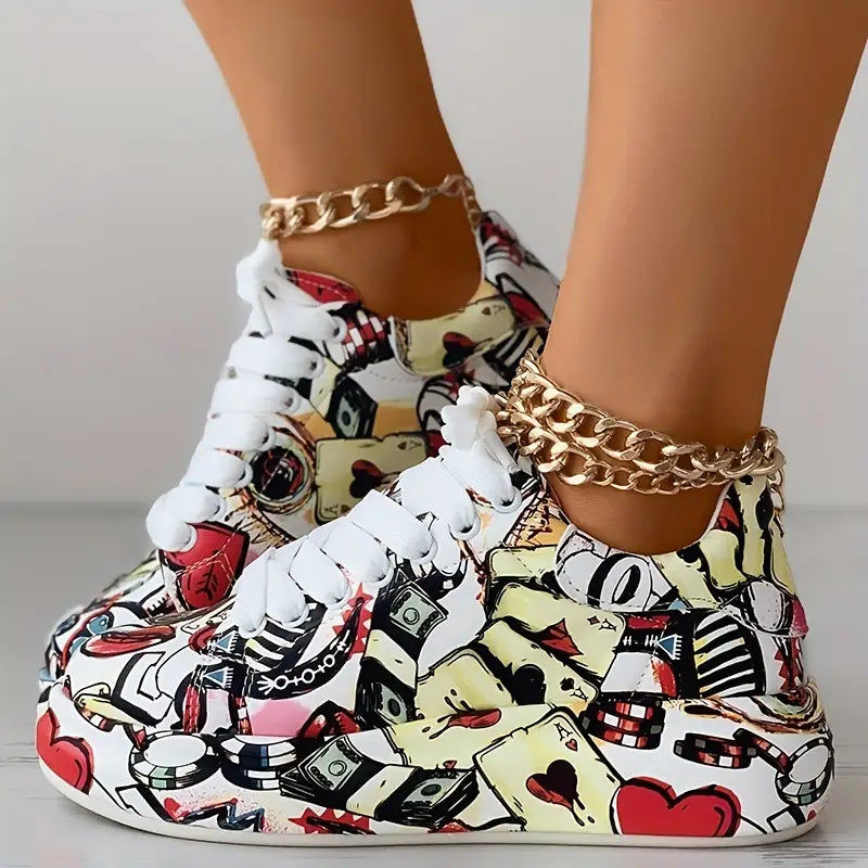 Veronika Zapatillas Diseño de Graffiti Amortiguación