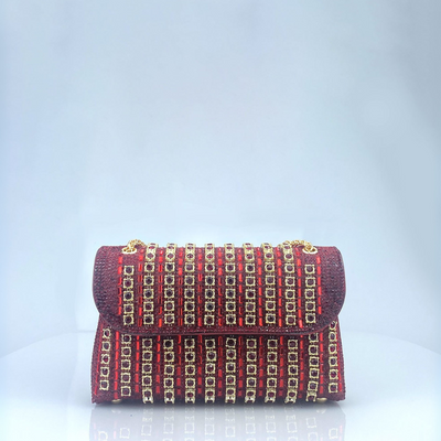 Alba | Bolso de Hombro con Cadena Chic y Diamantes de Color