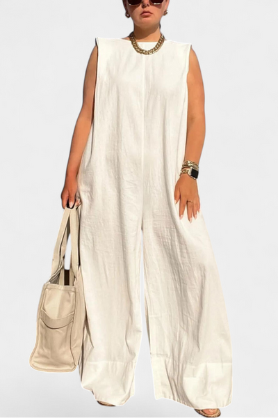 Airla Mono Oversize sin Mangas de Pierna Ancha