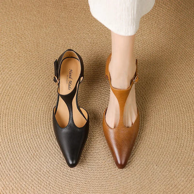 Tacones Altos de Cuero Auténtico Triana