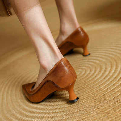 Zapatos de Tacón Alto de Cuero Auténtico Belle