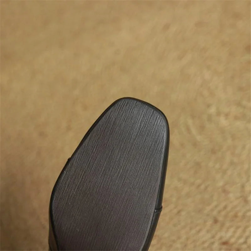 Elora Tacones Altos de Cuero Auténtico