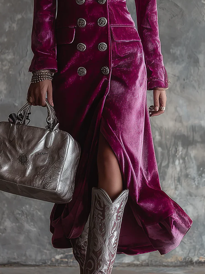 Vera | Vestido Blazer de Terciopelo Maxi